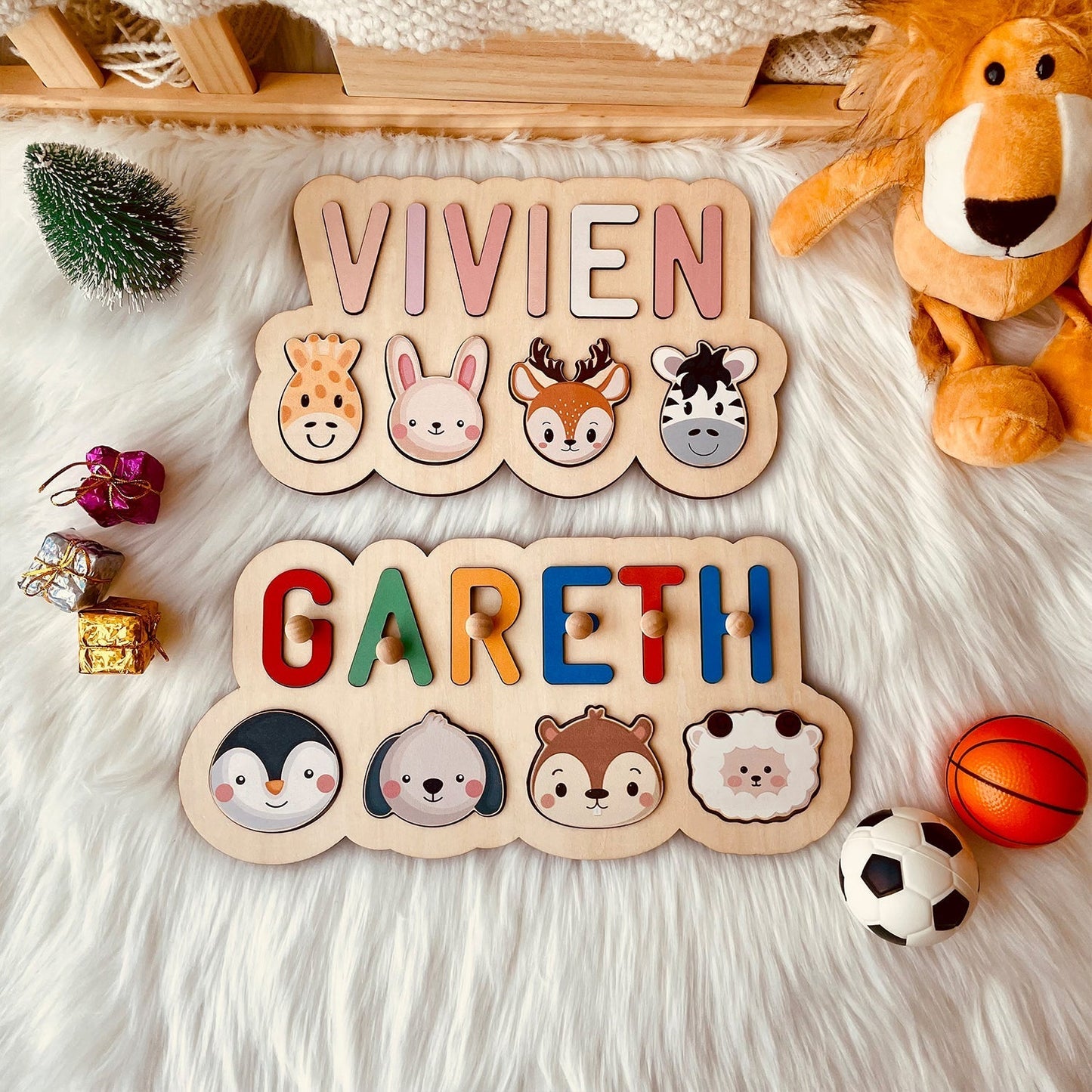 Personalised Wooden Baby Name Puzzle - Outlines