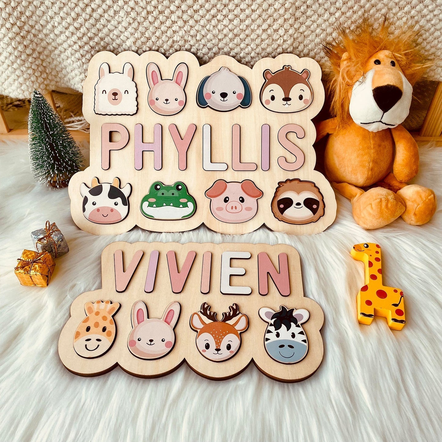 Personalised Wooden Baby Name Puzzle - Outlines