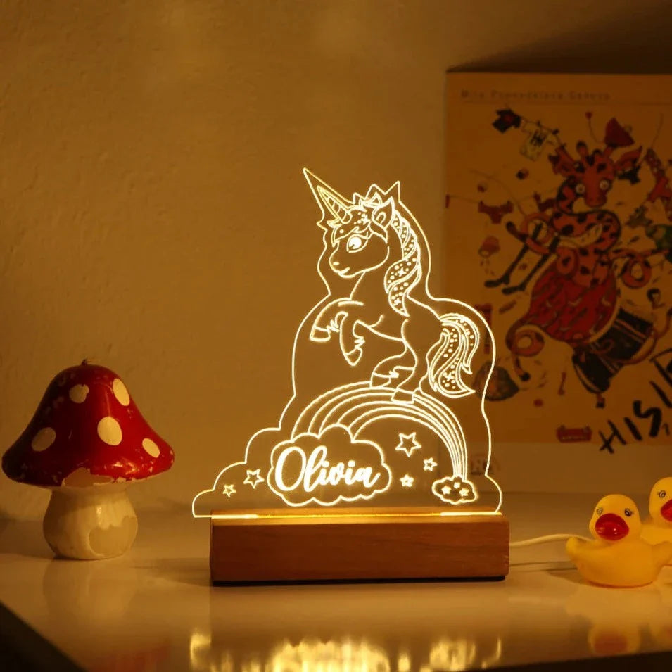 Personalized Night Light with Moon & Stars