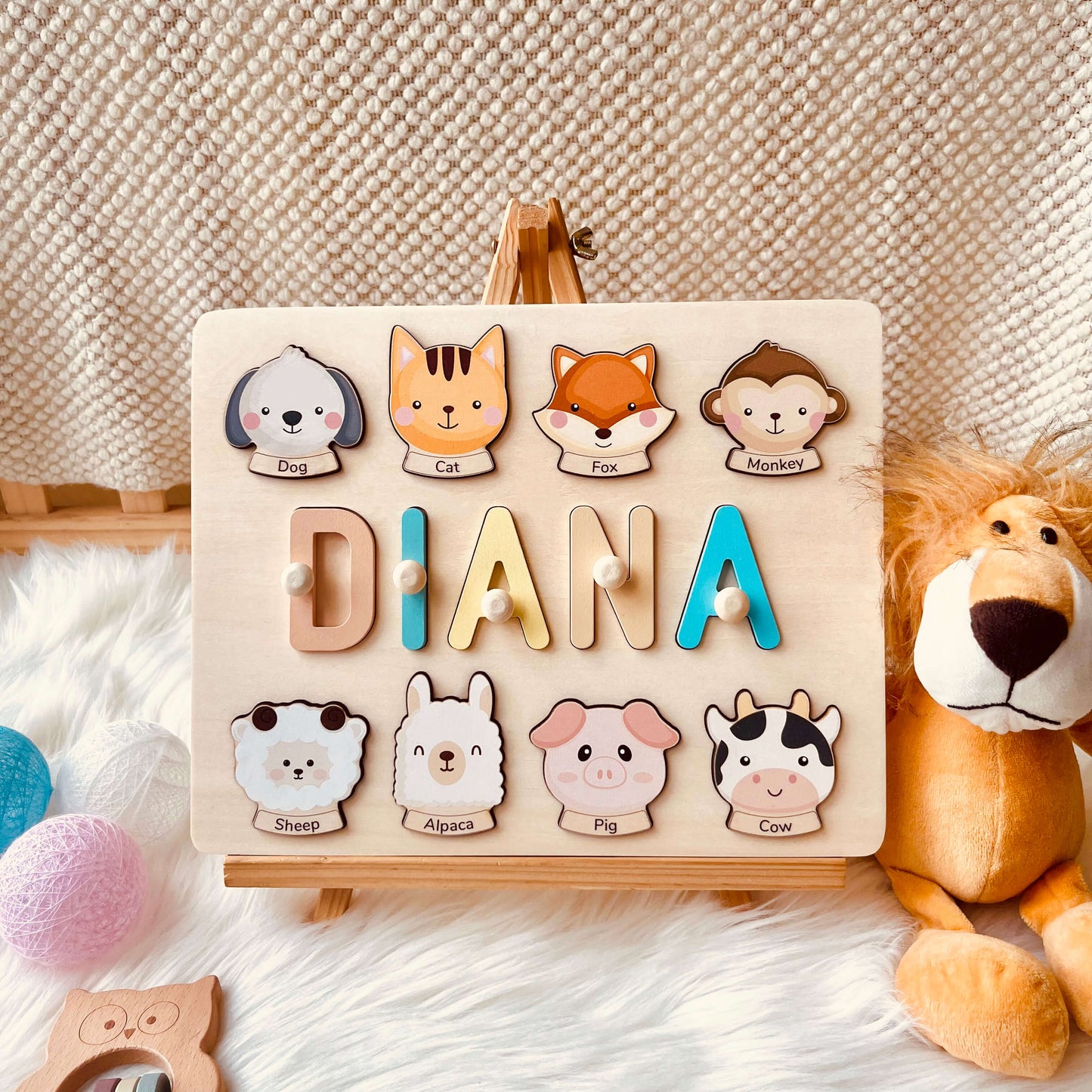 Personalized Wooden Baby Name Puzzle-Element With Name